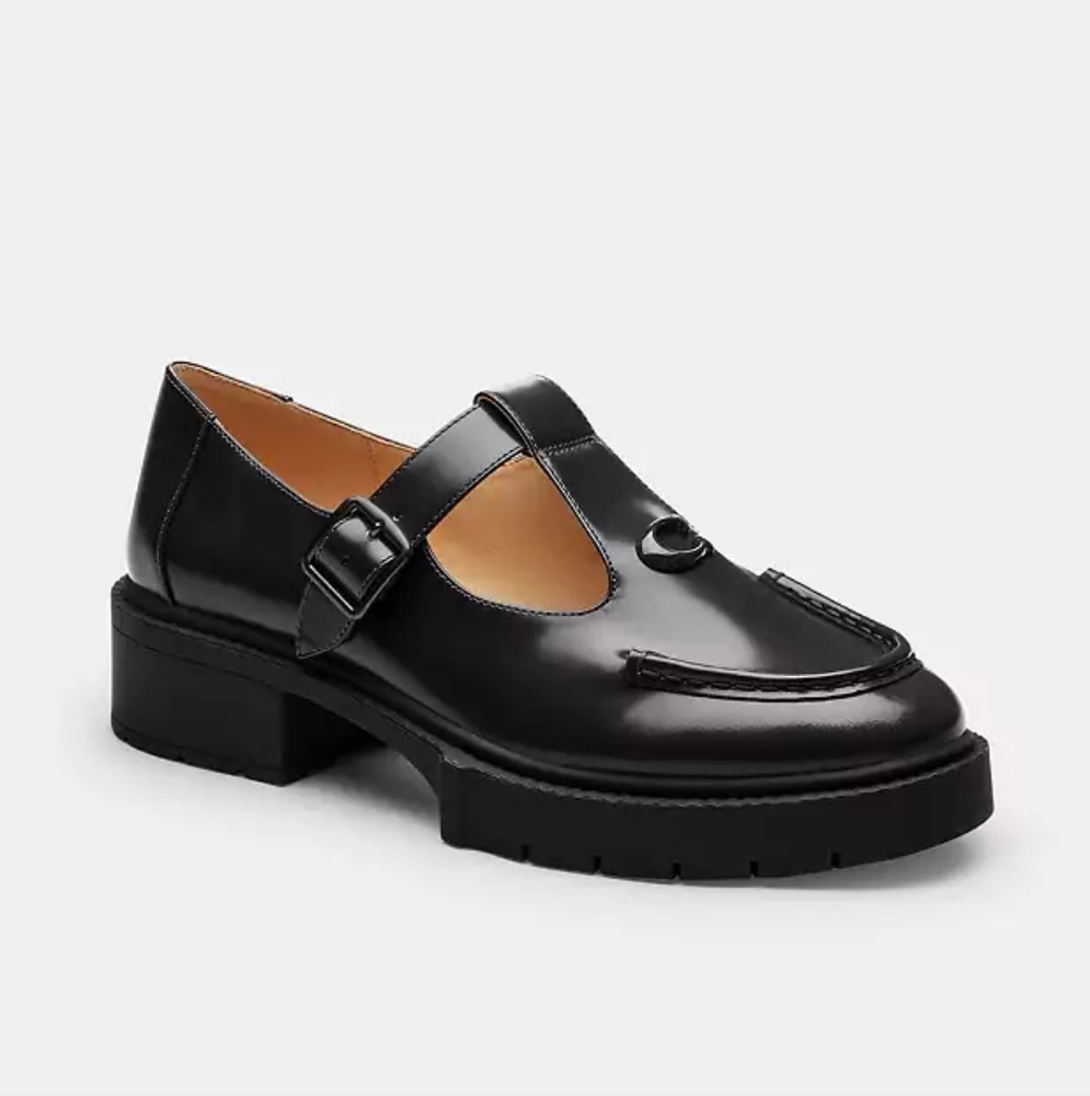 COACH women's liv leather mary jane flats